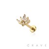 LOTUS MARQUISE TOP THREADLESS (PUSH IN) 316L SURGICAL STEEL LABRET SET